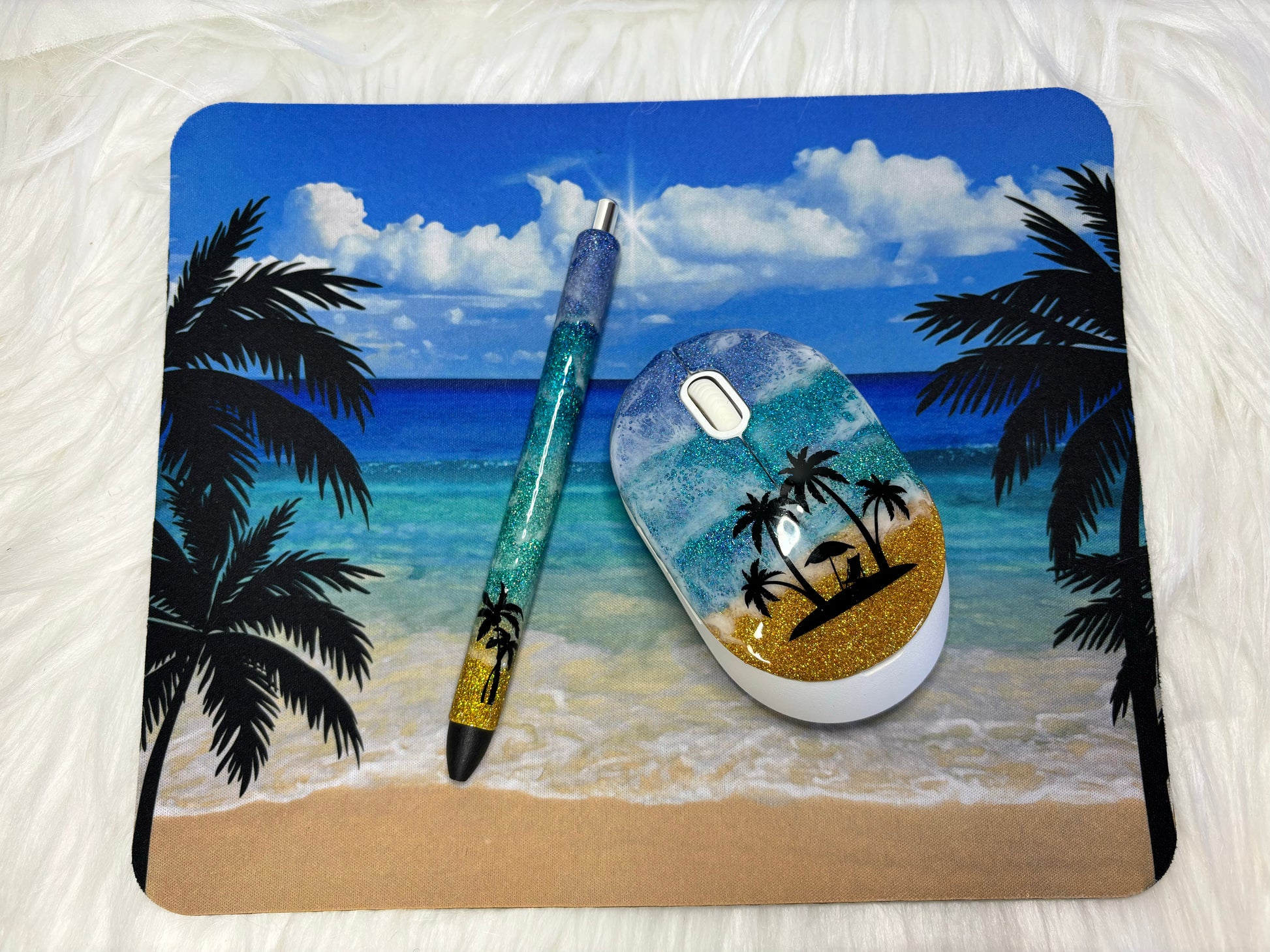 Beachy Mouse For Computer Beach mouse pad – The Crafty Gleim