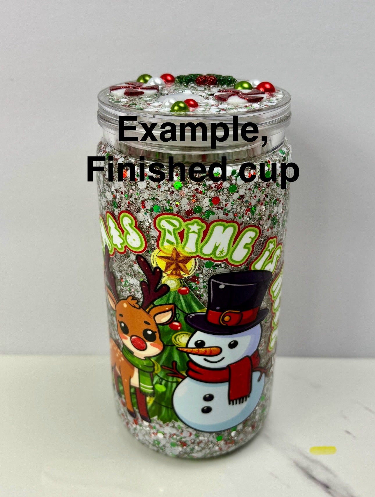 Pearl lid with charms snow globe kit