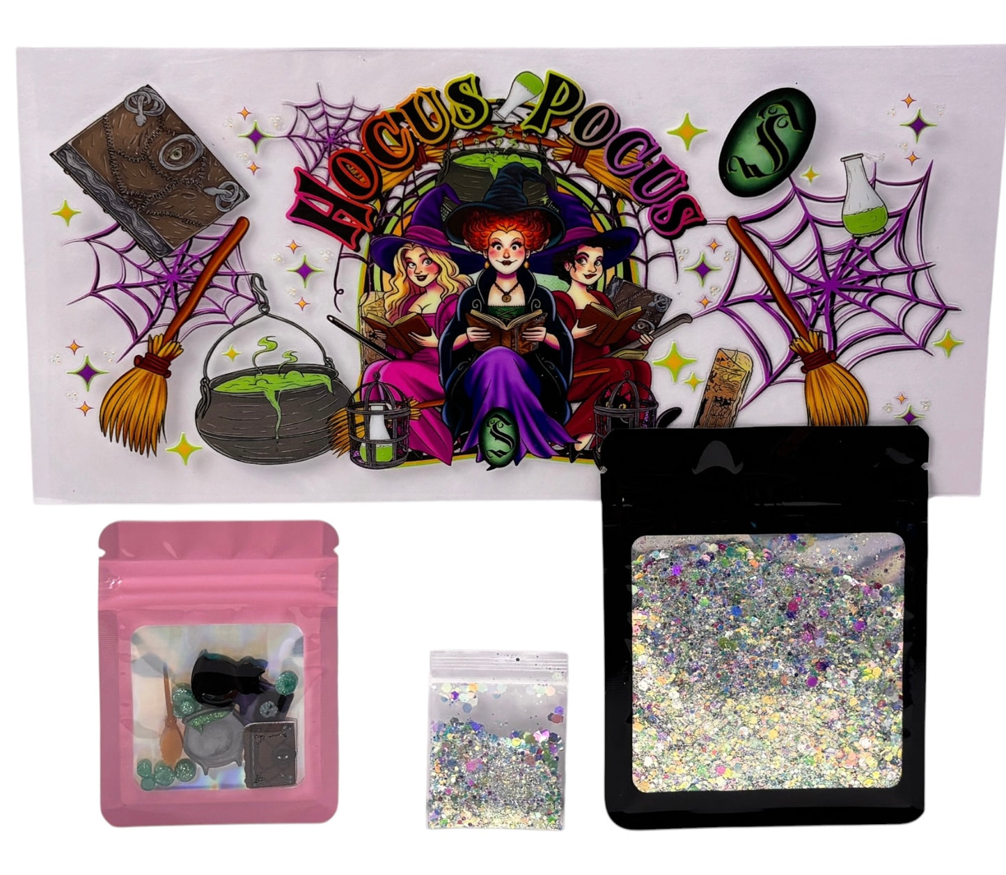 Witchy trio glowing snow, globe kit