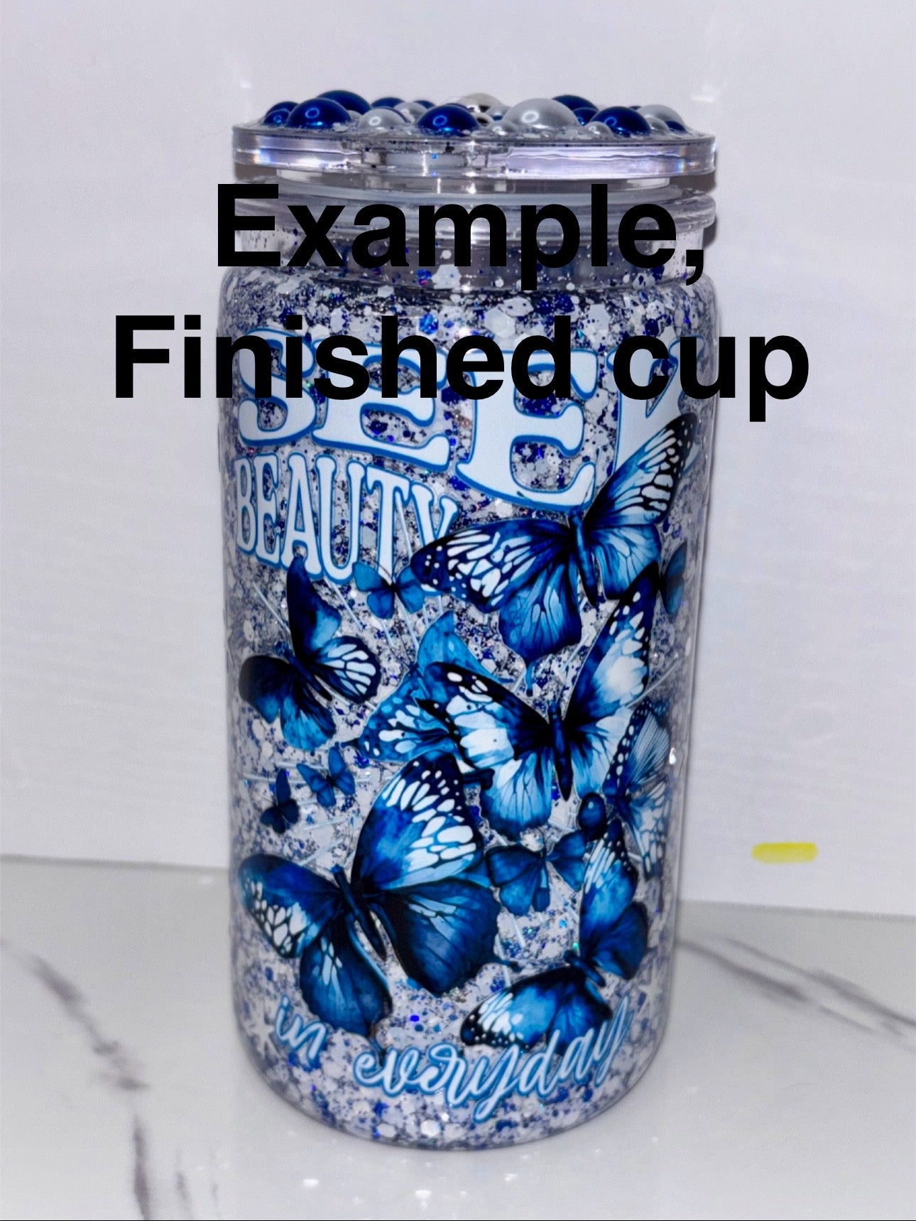 Flat back pearl lid snow globe kit