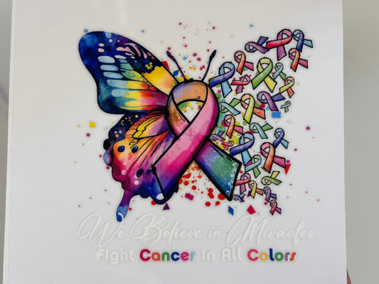 We believe in miracles, cancer decal