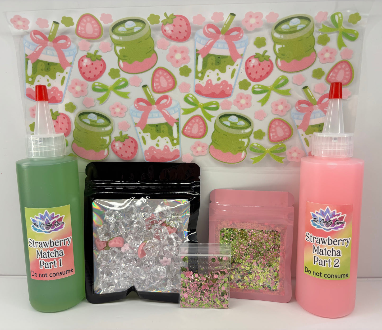 Strawberry Matcha dual lava kit. Available in a 16oz or 20oz kit.