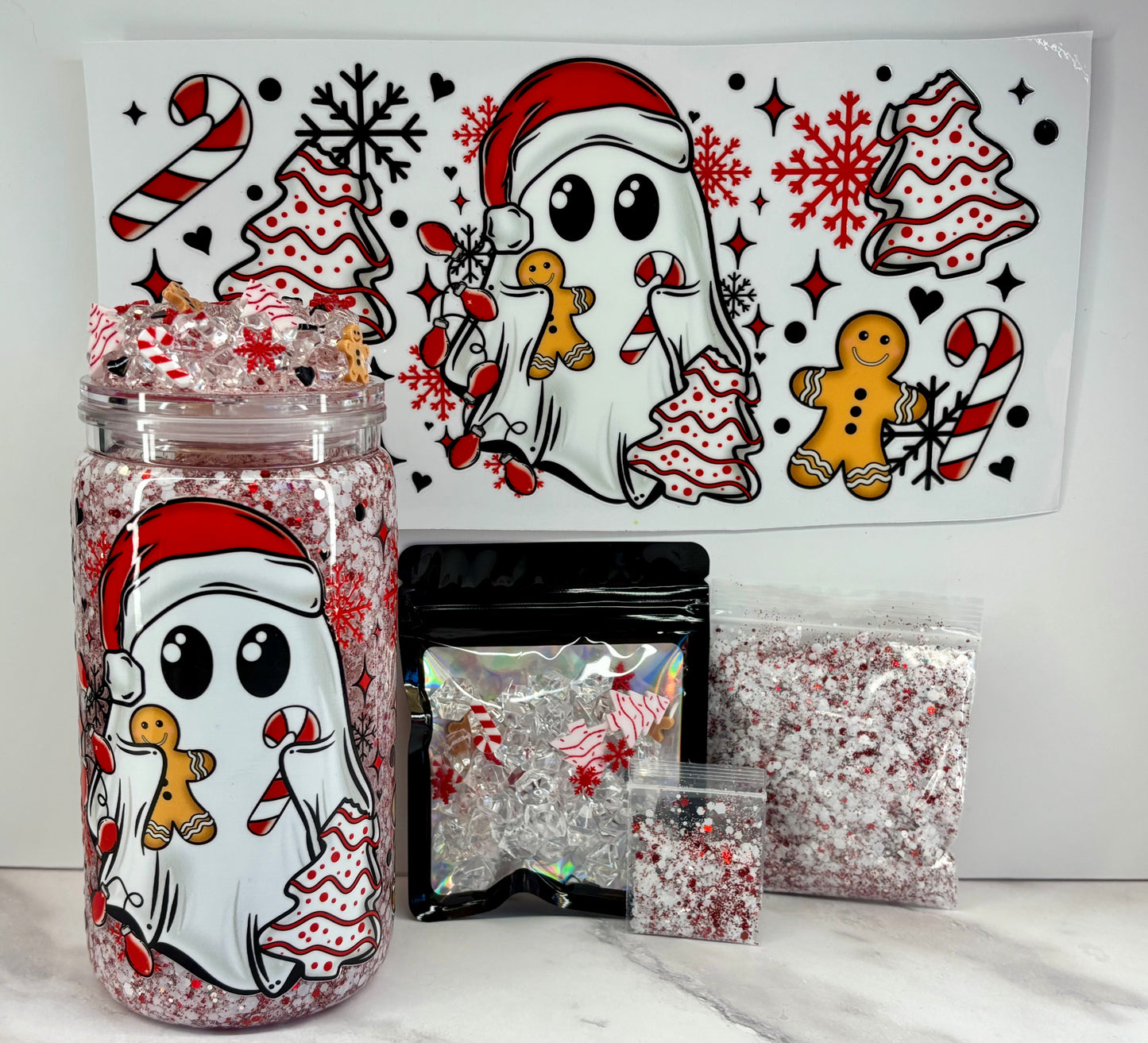 Spooky Christmas snow globe kit