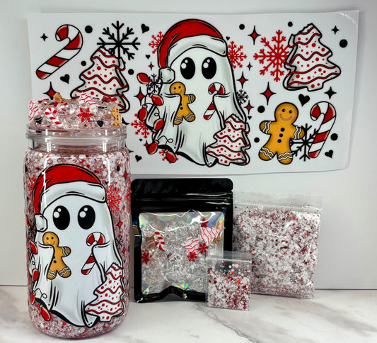 Spooky Christmas snow globe kit