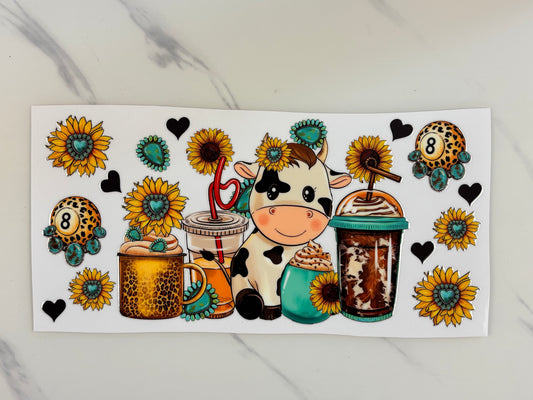 Sunflowers coffee and cows