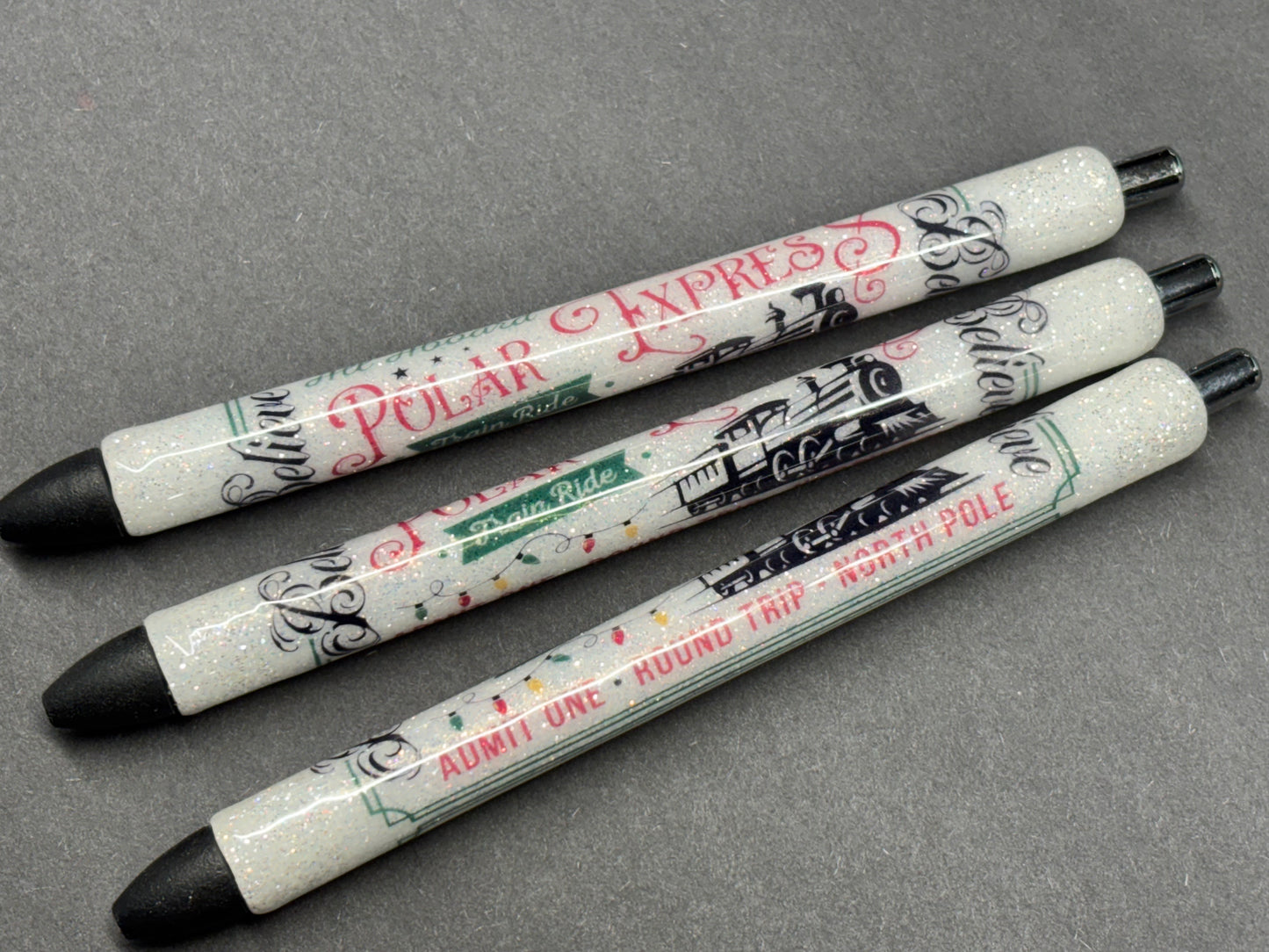 Polar express ticket glitter pen