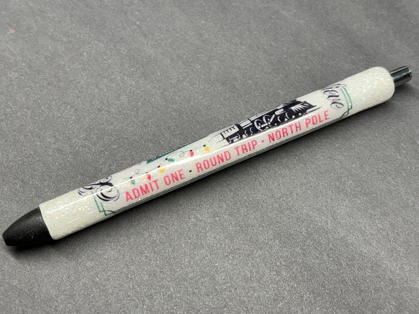 Polar express ticket glitter pen