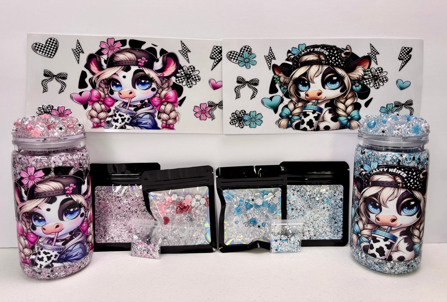 Team pink or blue snow globe kits