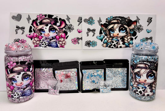 Team pink or blue snow globe kits