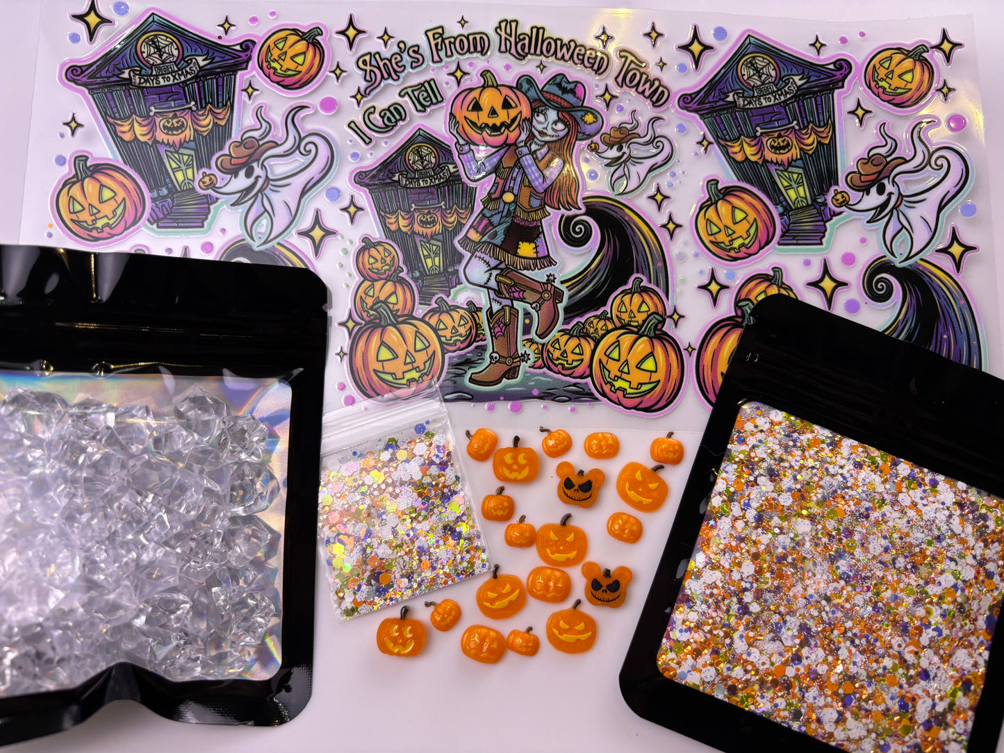 Cowgirl Halloween glow in the dark snow globe kit