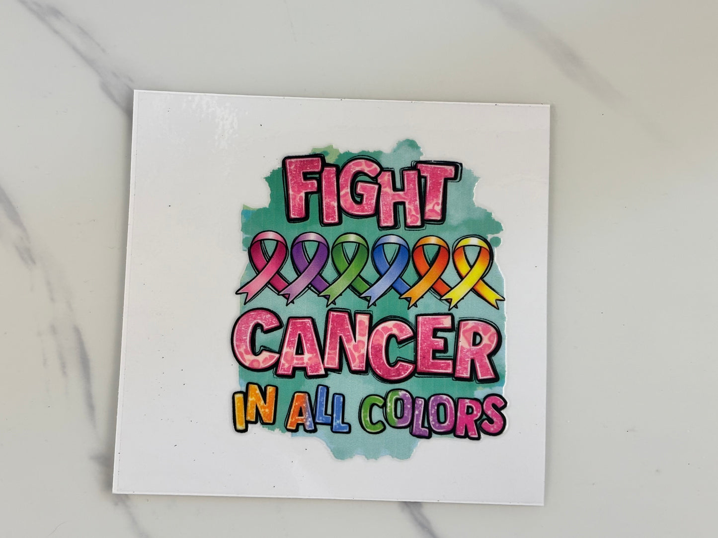 Fight cancer DECAL multicolored ribbons