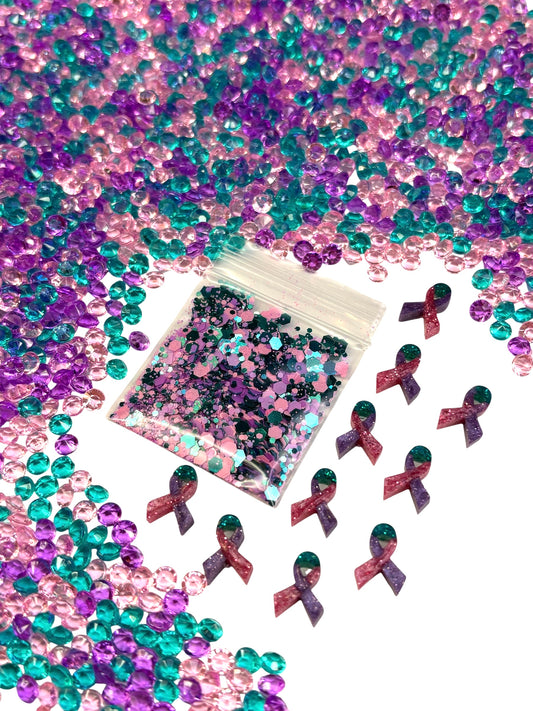 Thyroid cancer awareness, crystal set