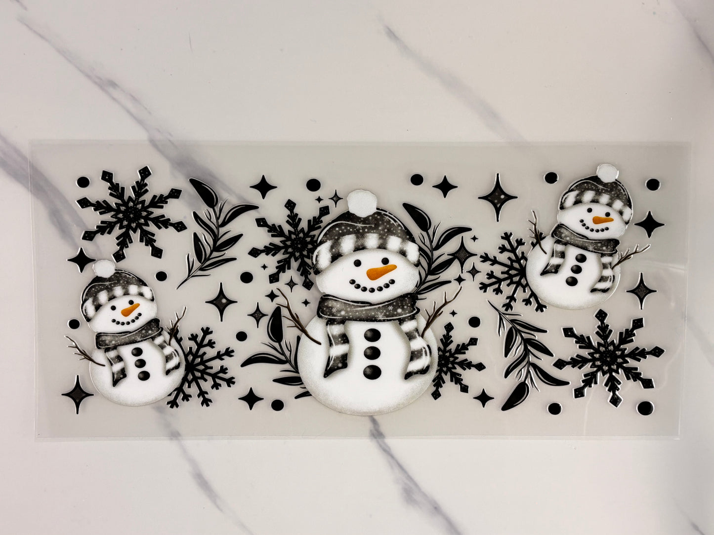 Silver and black snowman