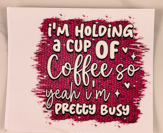 Holding my cup of coffee