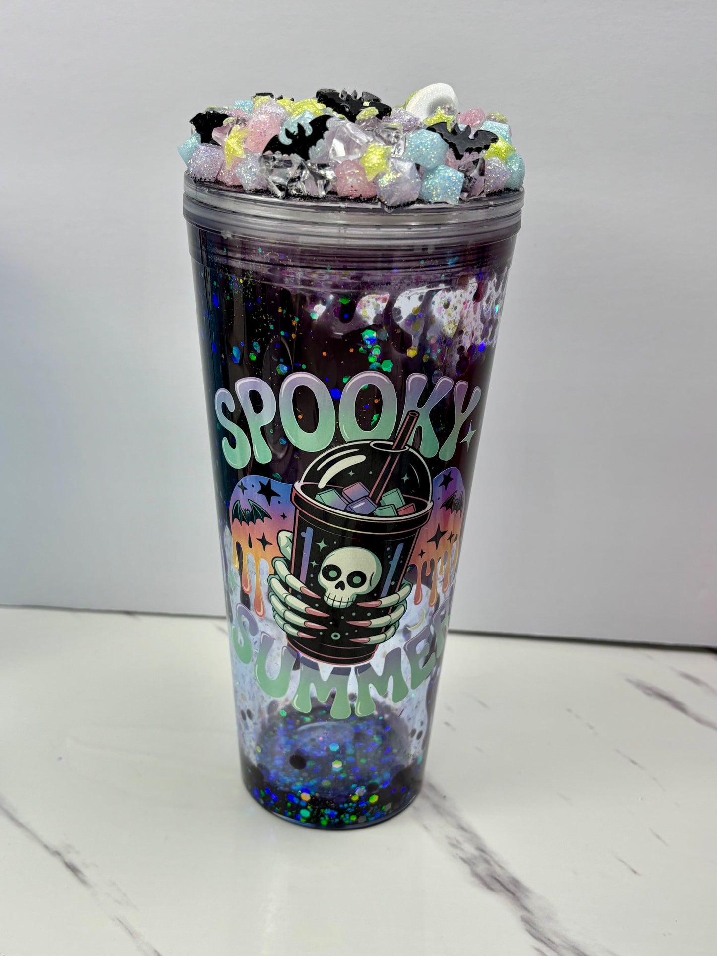 Spooky summer glowing lava drip 24oz snow globe