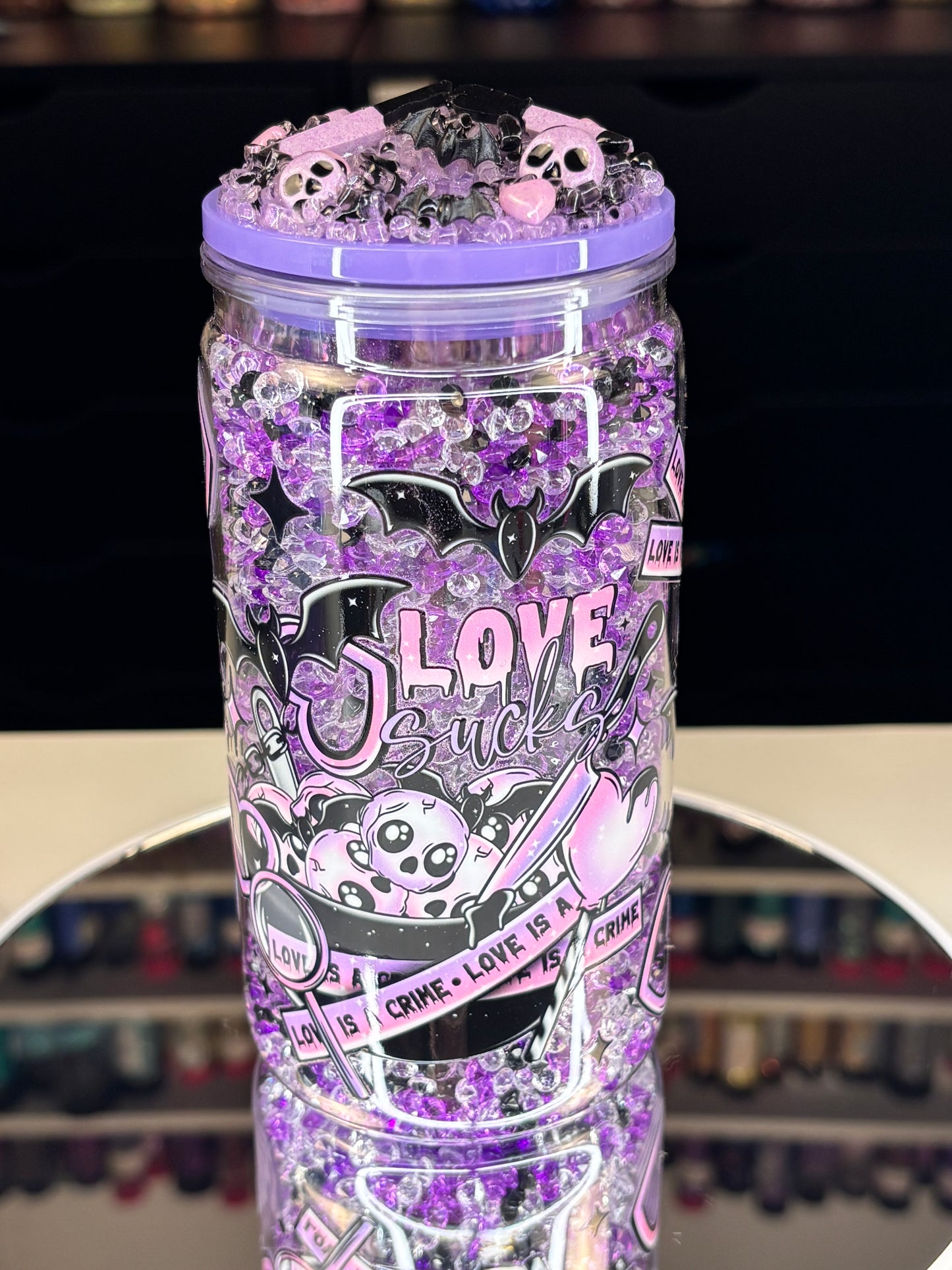 Love sucks crystal (dry) snow globe