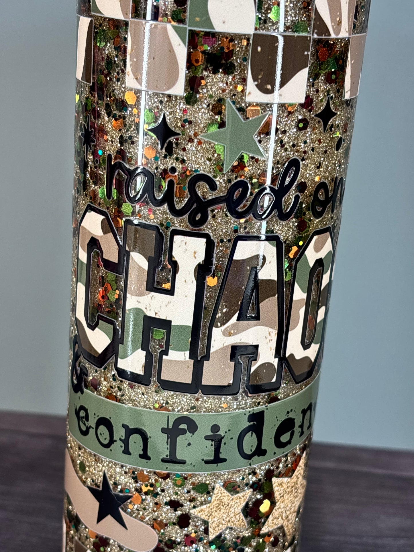 Chaos and confidence, stainless steel snow globe