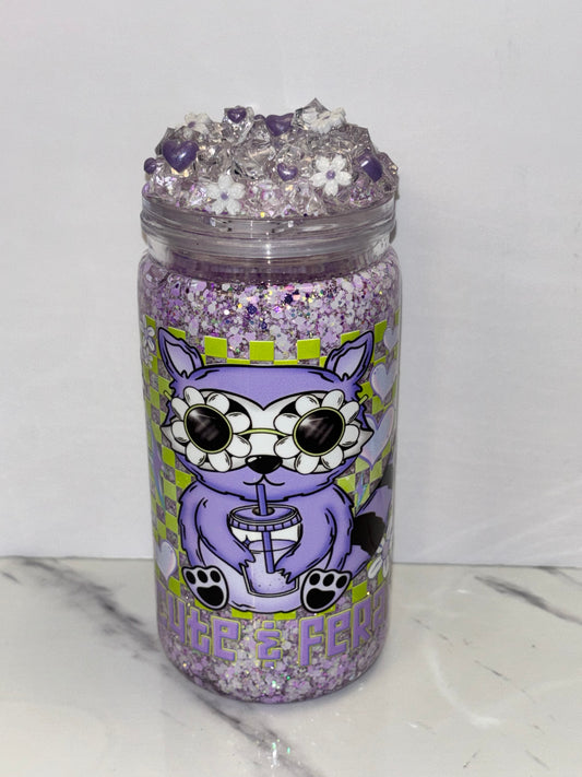 Cute but feral snow globe cup