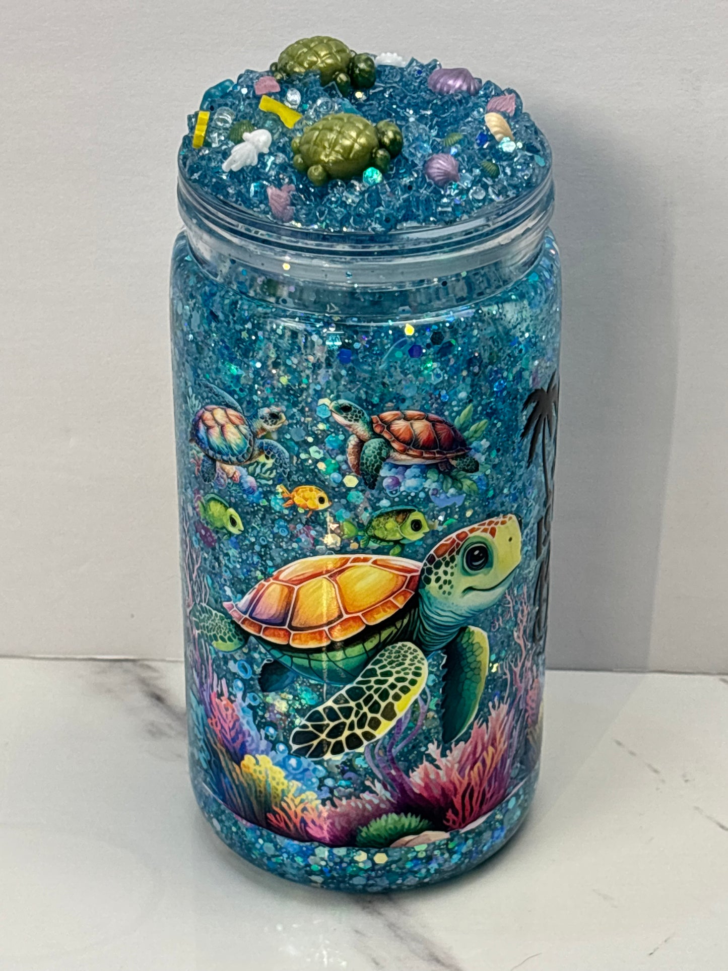 Life is better at the beach snow globe cup