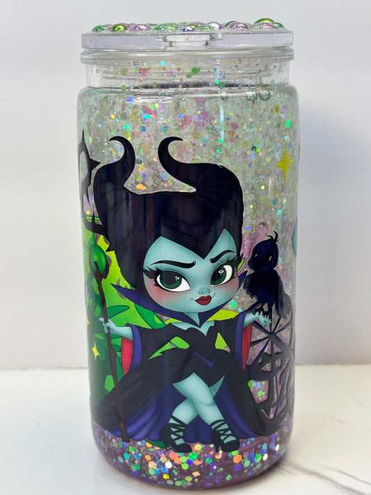 Mistress of cuteness glowing glitter drip snow globe cup