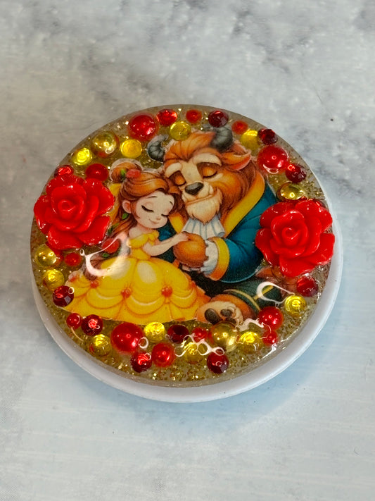 Beauty and the beast inspired phone grip