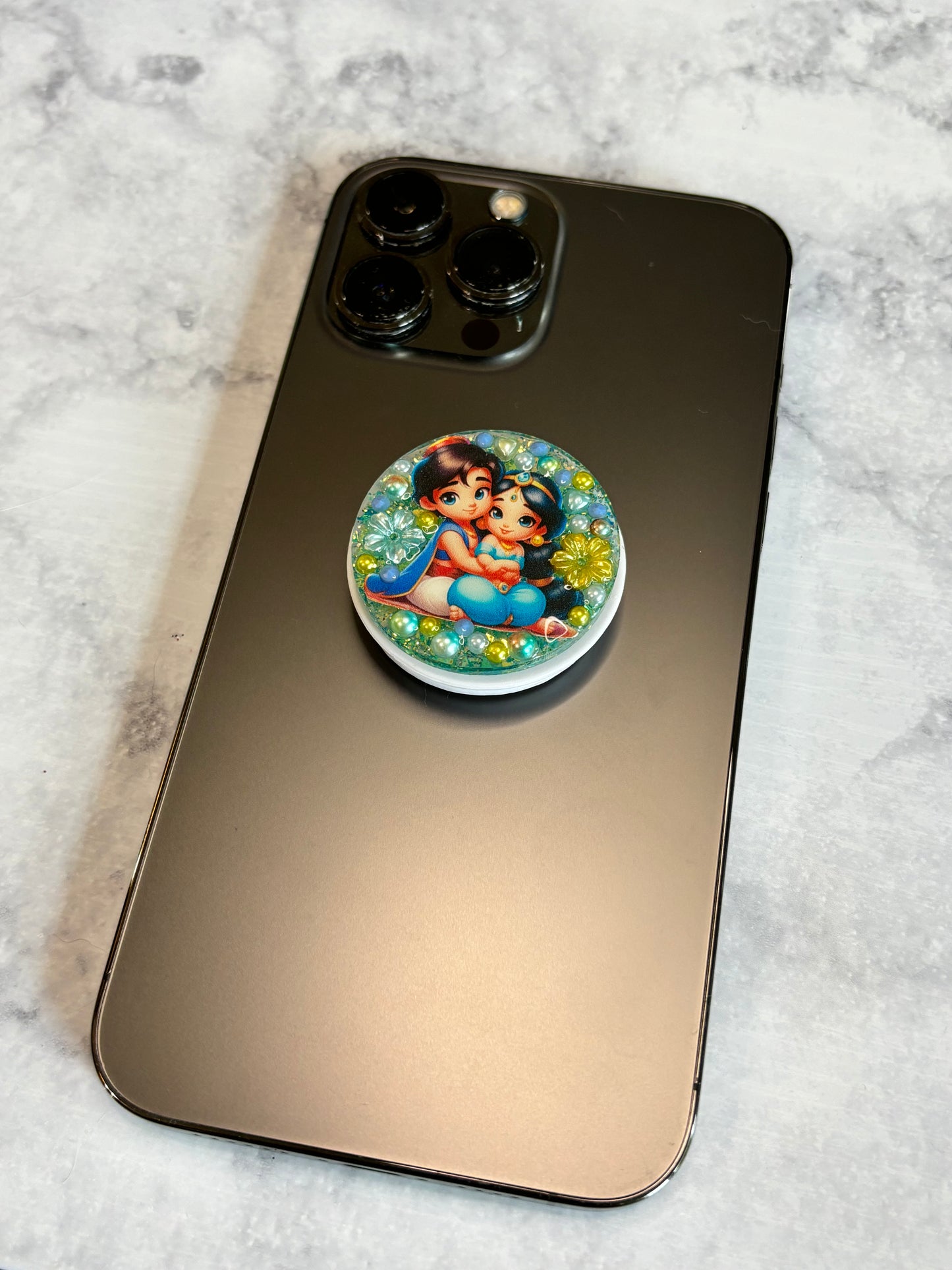 Aladdin and Jasmine inspired phone grip