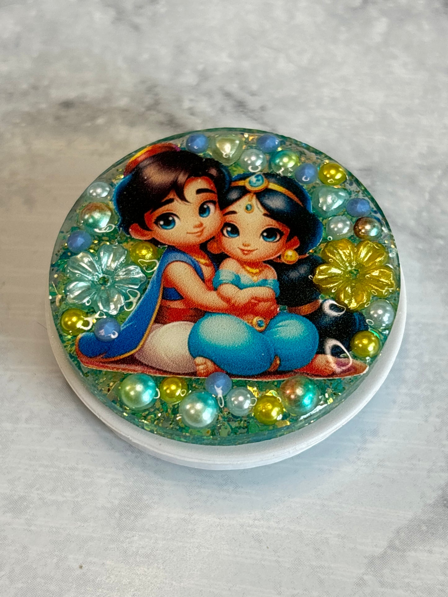 Aladdin and Jasmine inspired phone grip