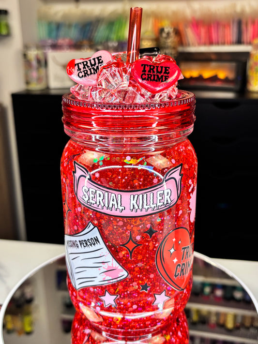 True Crime snow globe mug