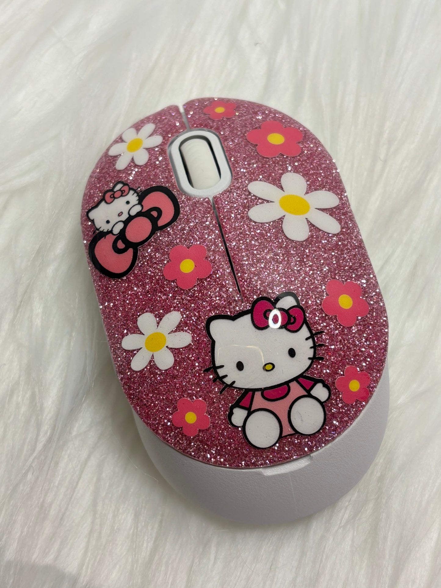 Cute kitty wireless mouse set