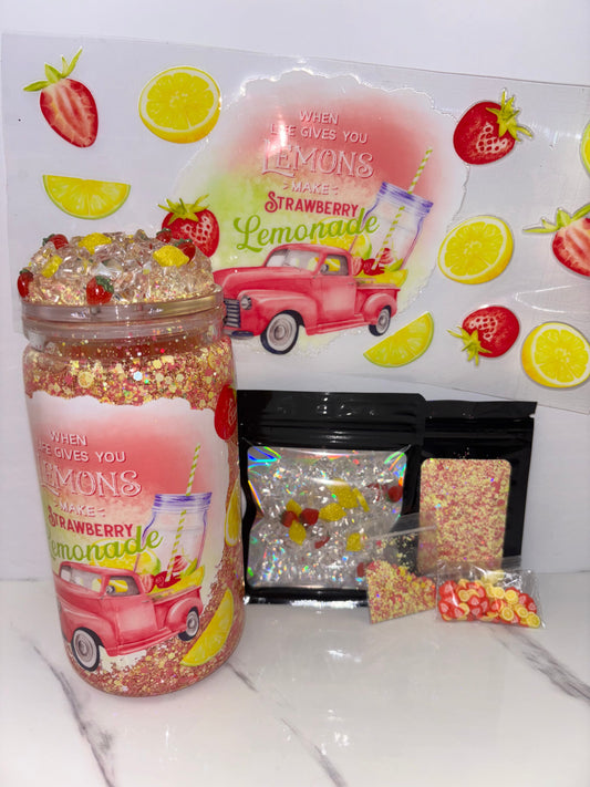 Strawberry lemonade snow globe kit