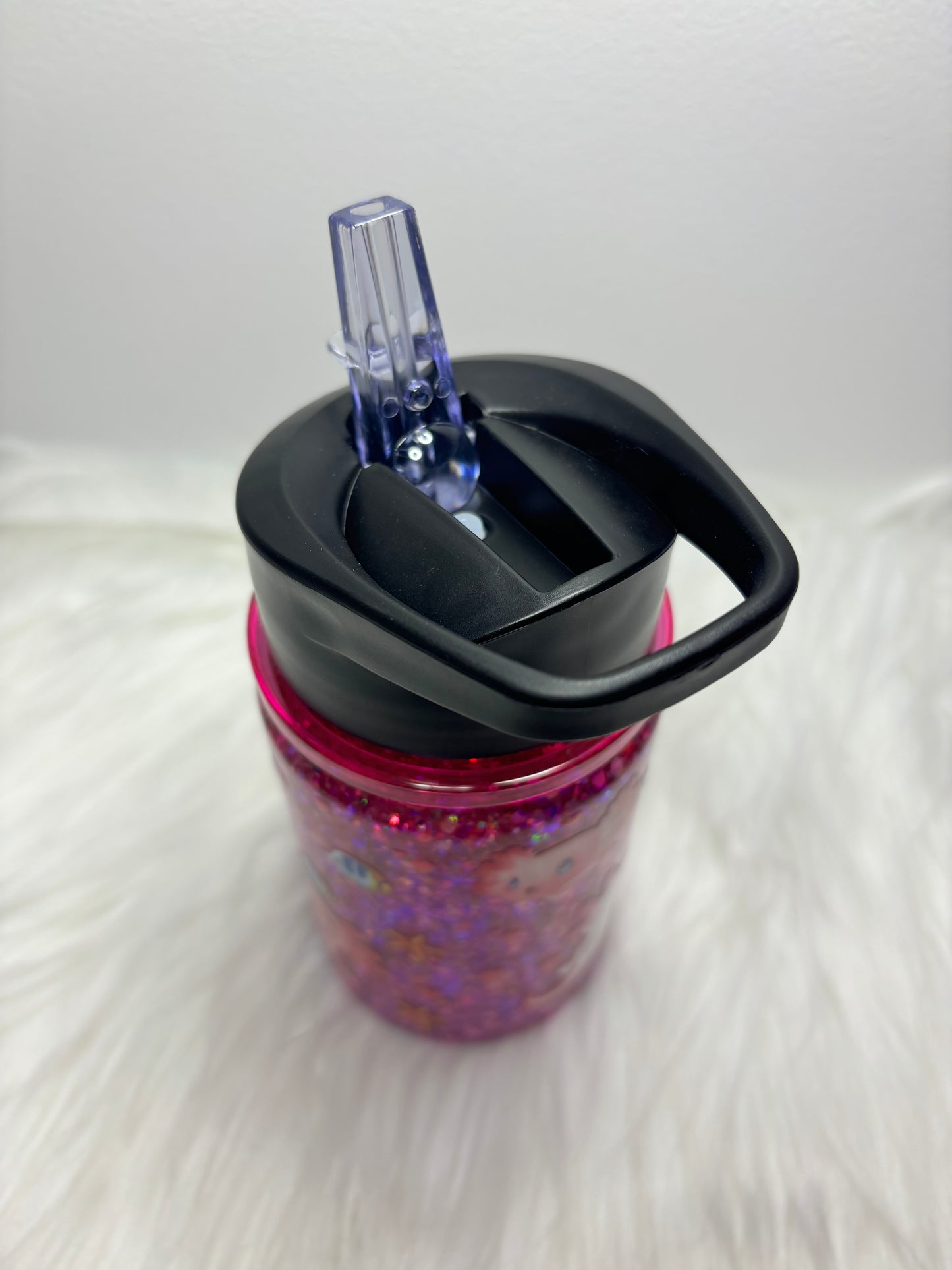 Pretty in pink Axolotl water bottle snow globe