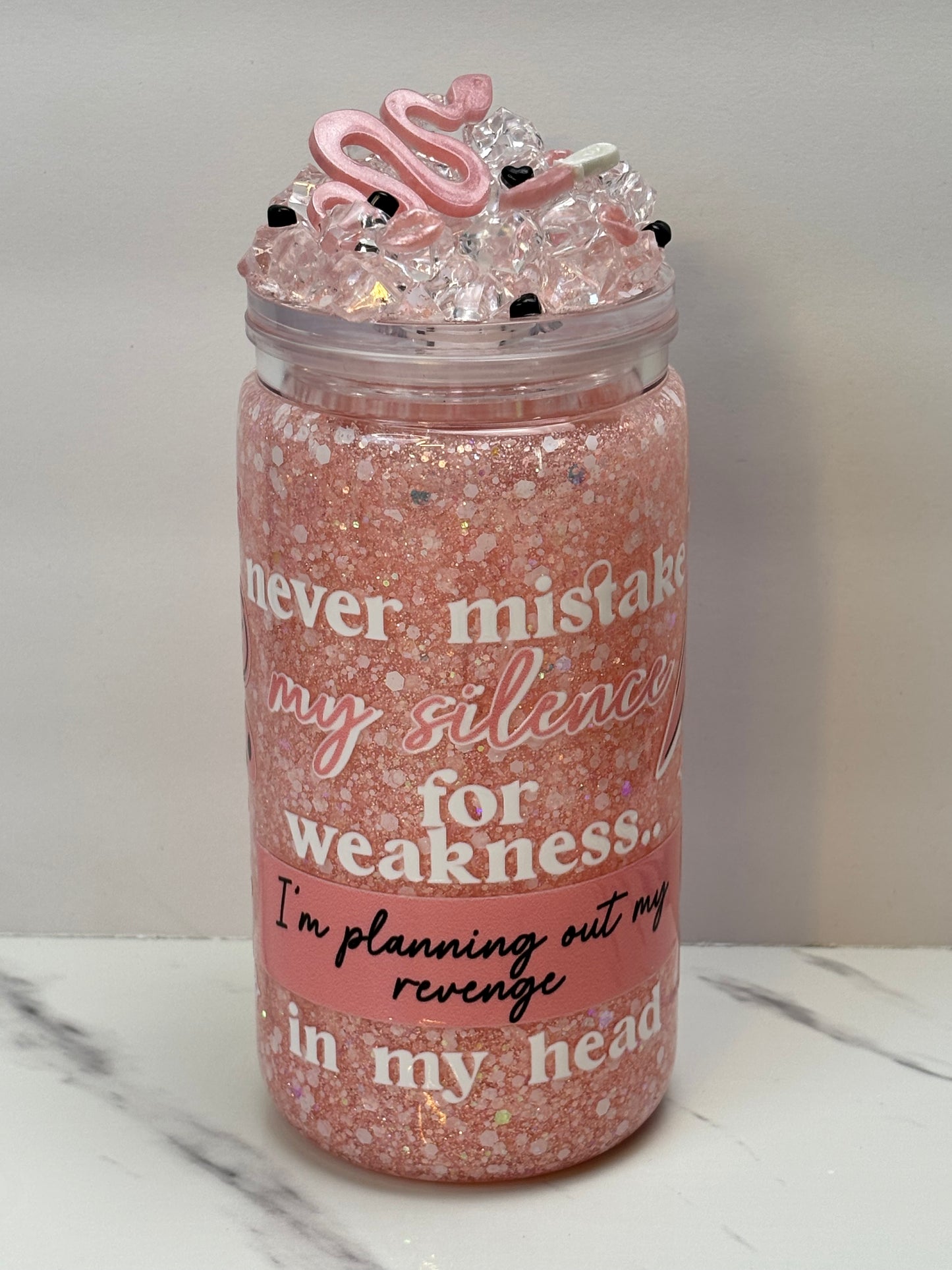 Never mistake snow globe cup