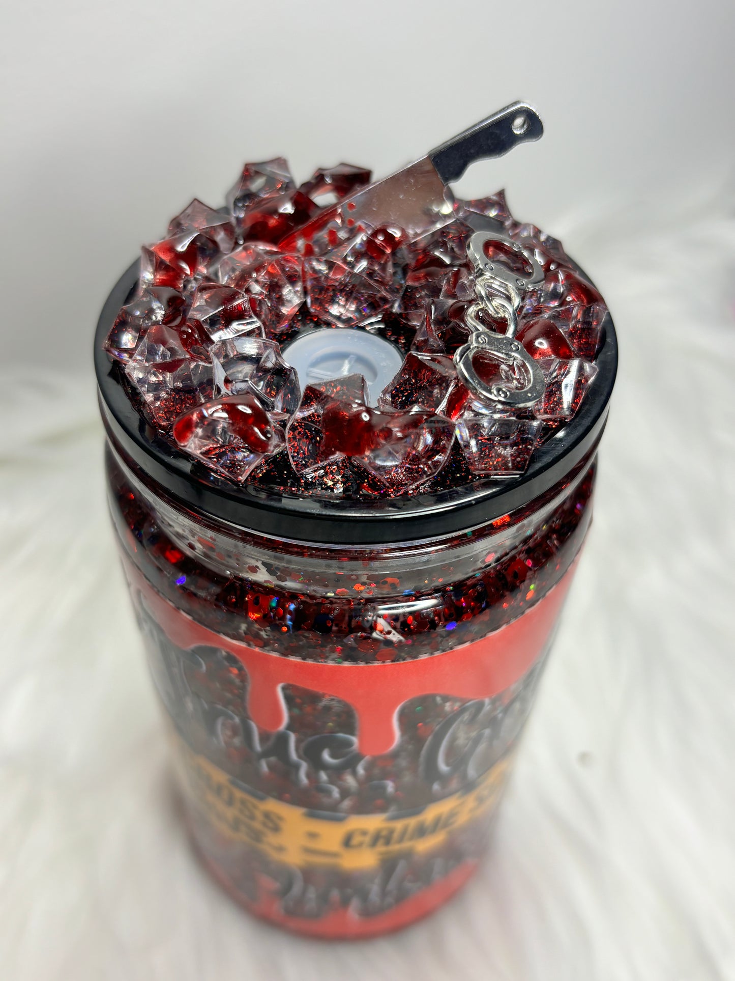 Crime Junkie snow globe 12oz acrylic can