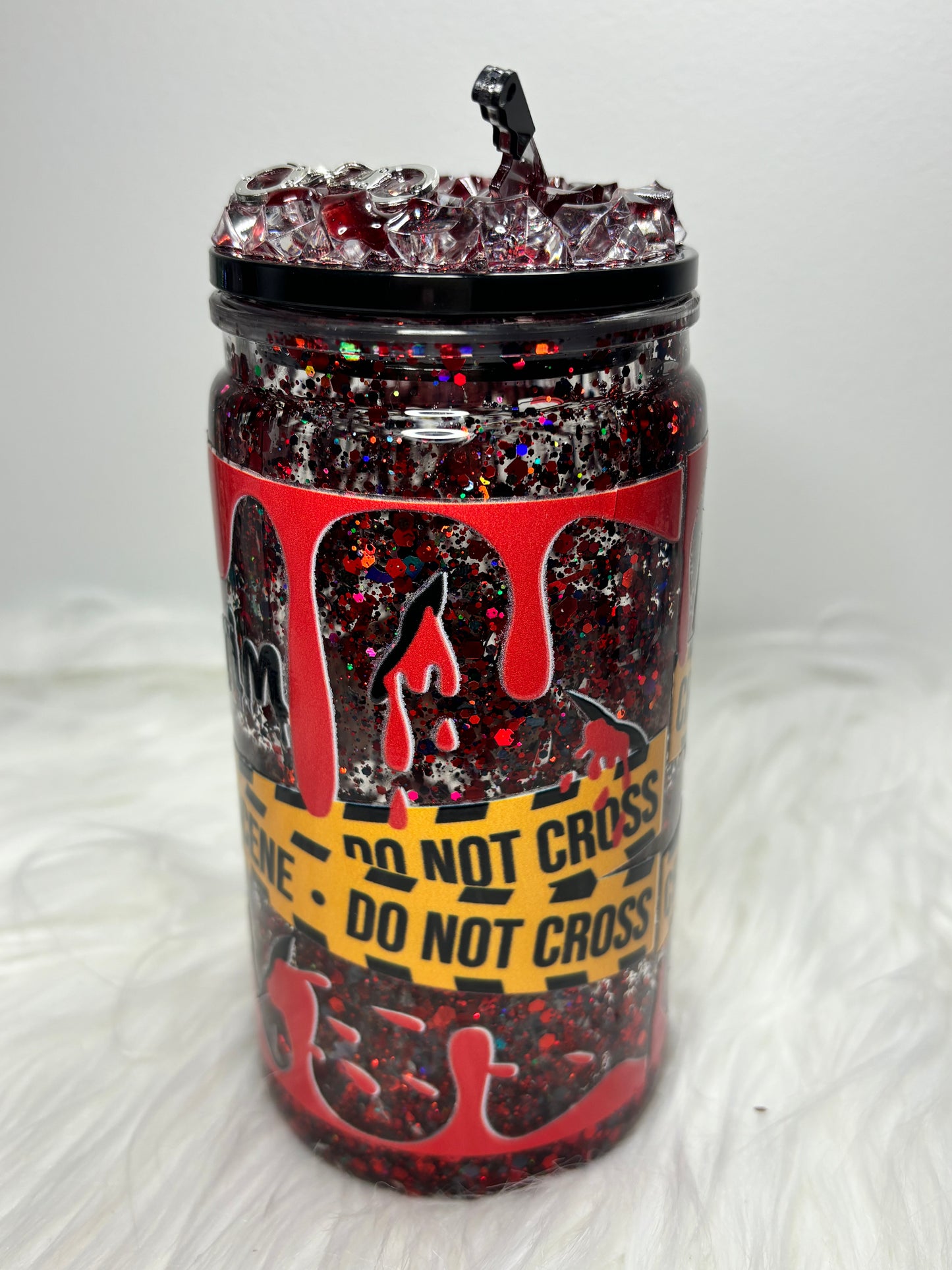 Crime Junkie snow globe 12oz acrylic can