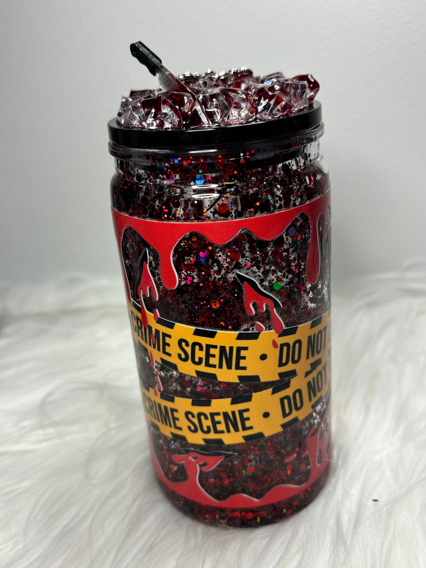 Crime Junkie snow globe 12oz acrylic can