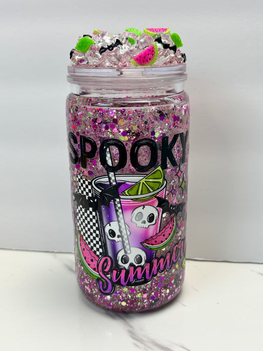 Spooky summer snow globe cup