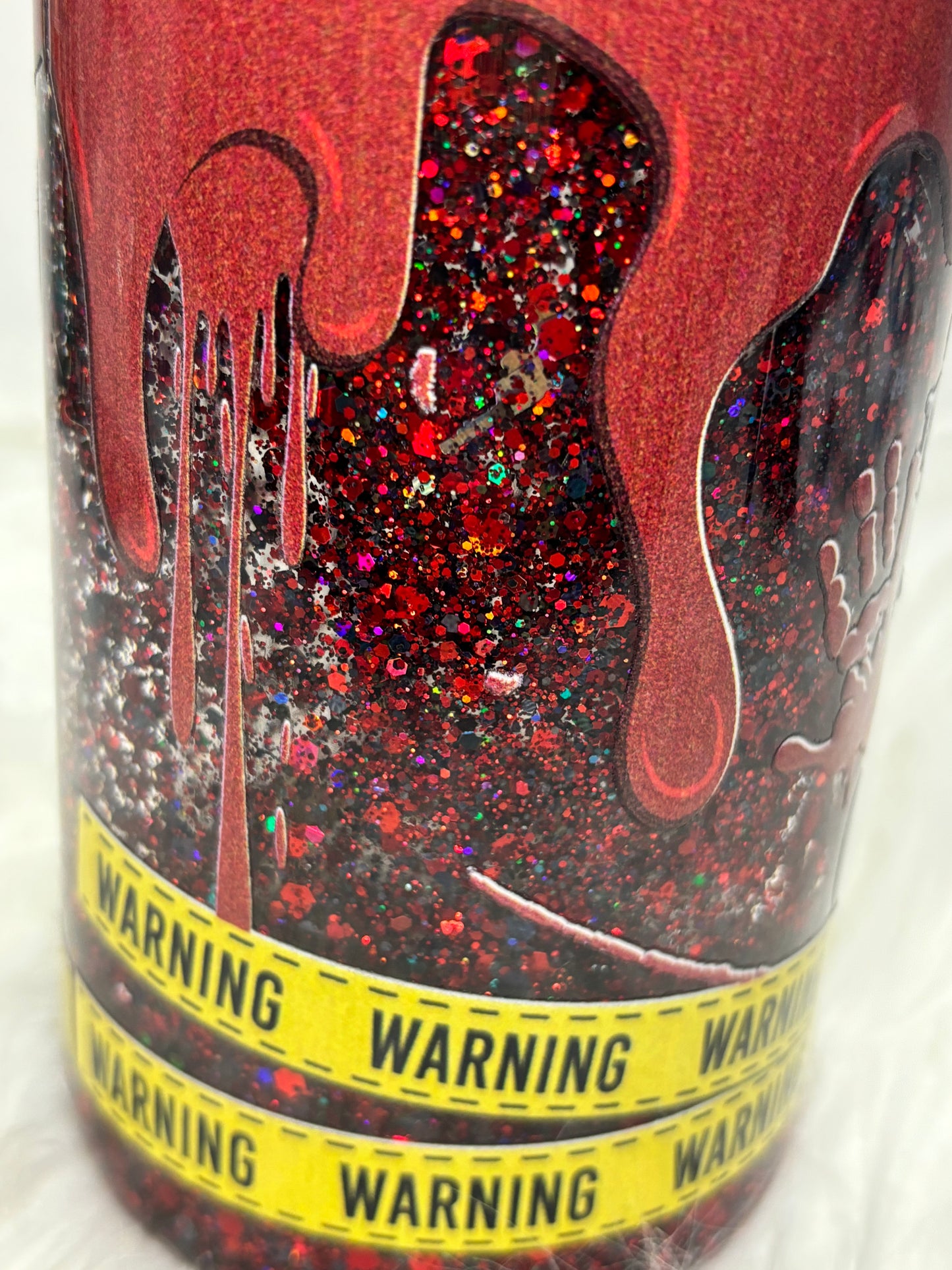 Stressed, blessed, True Crime obsessed snow globe 12oz acrylic can