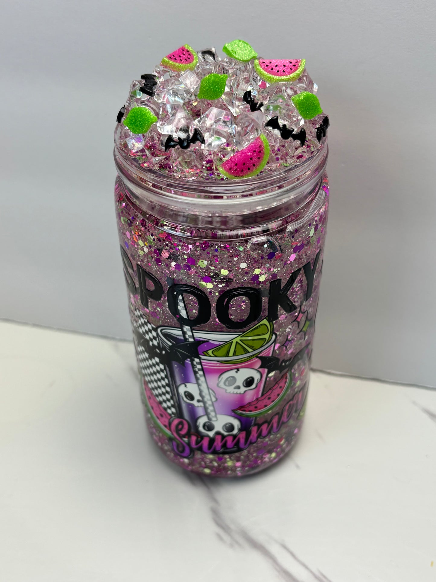 Spooky summer snow globe cup