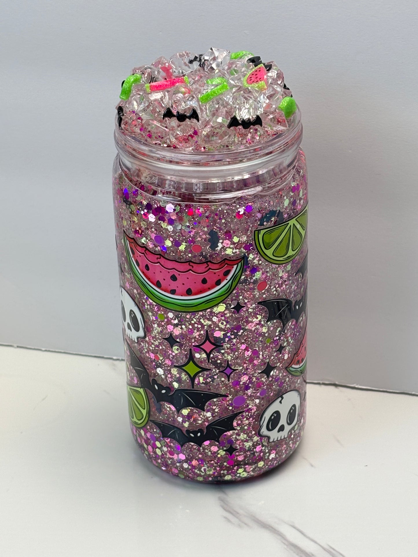 Spooky summer snow globe cup