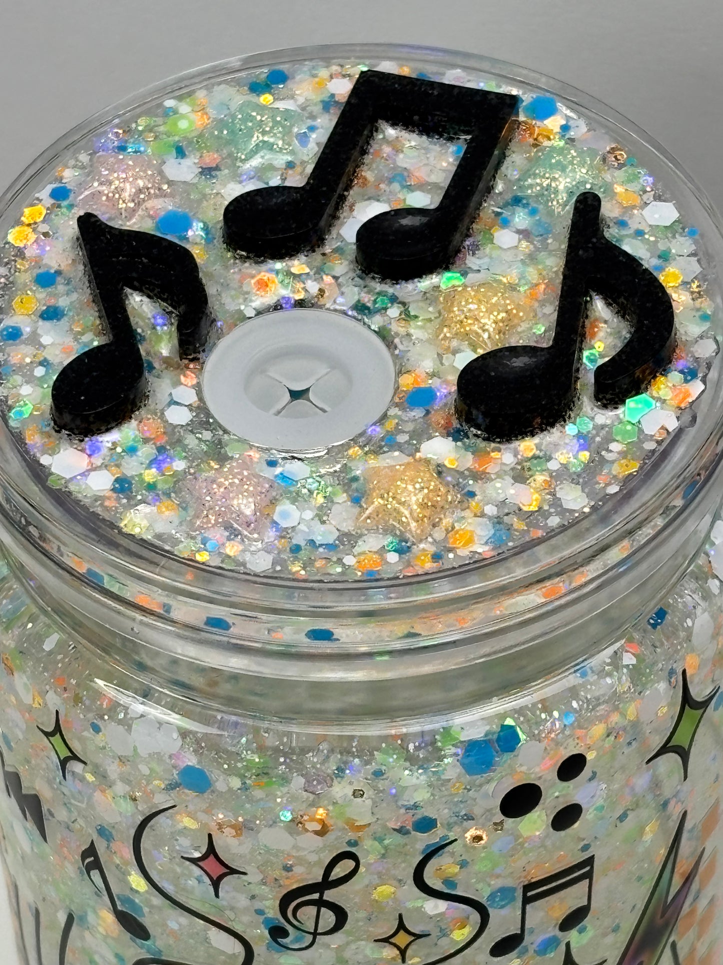 Lost in the music glowing snow globe cup