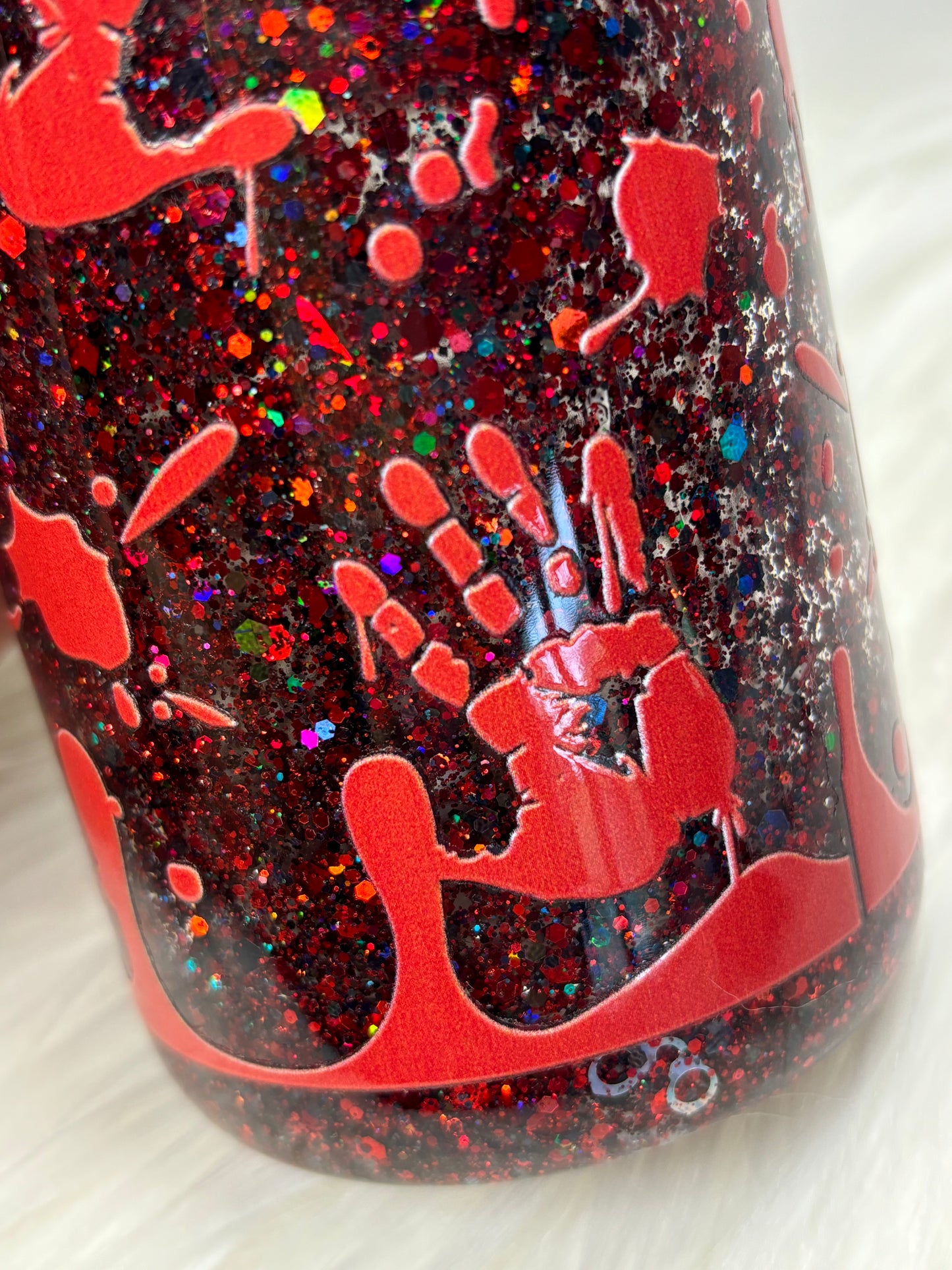 Crime obsessed snow globe 12oz acrylic can