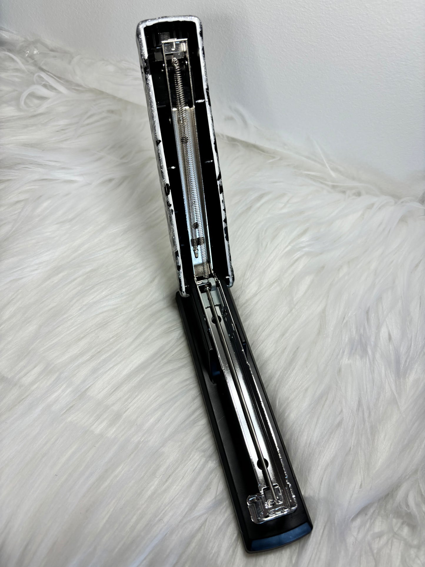 Black and silver cheetah stapler