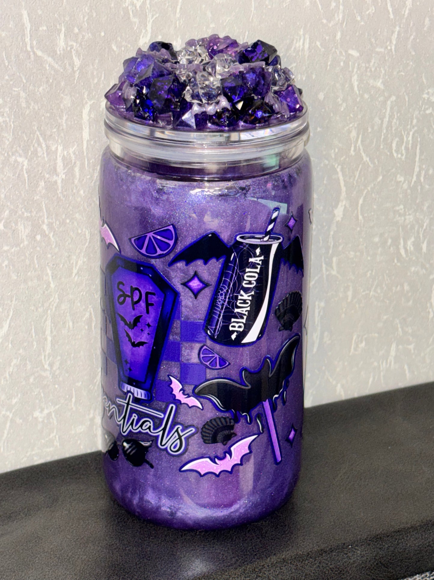 Summer essentials mica swirl snow globe cup