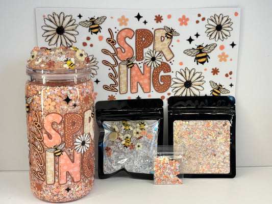 Hello Spring snow globe kit