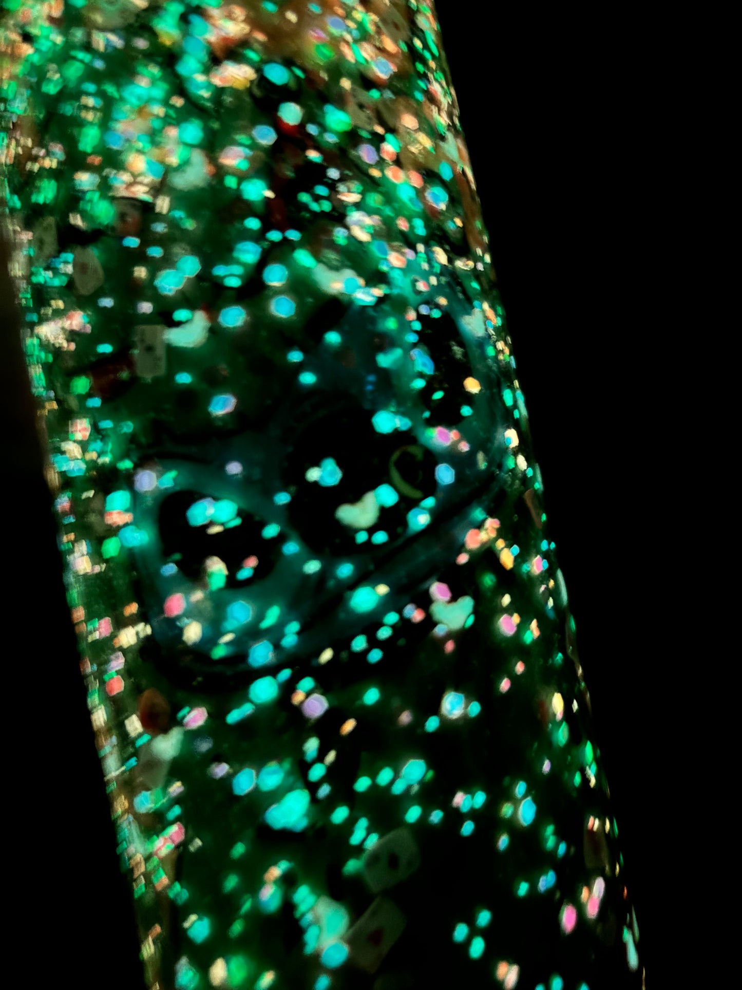 Blue dice monster story board snow globe