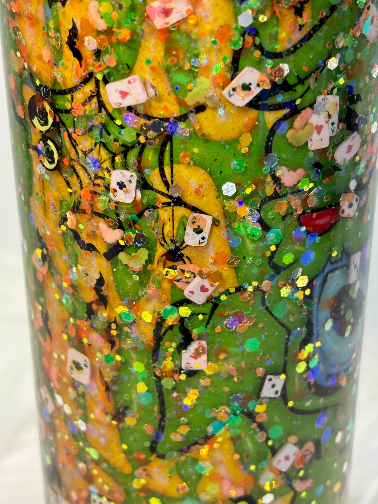 Blue dice monster story board snow globe