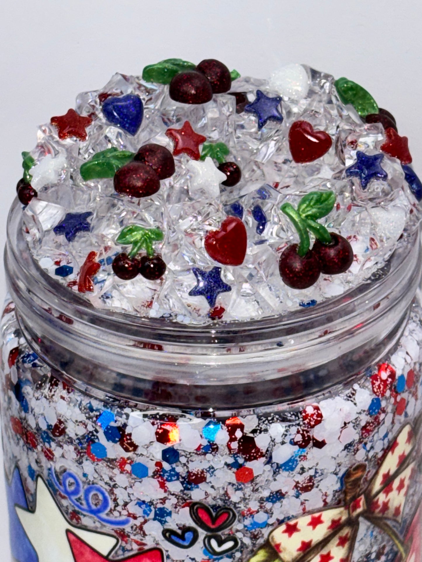 Star spangled cherry snow globe cup