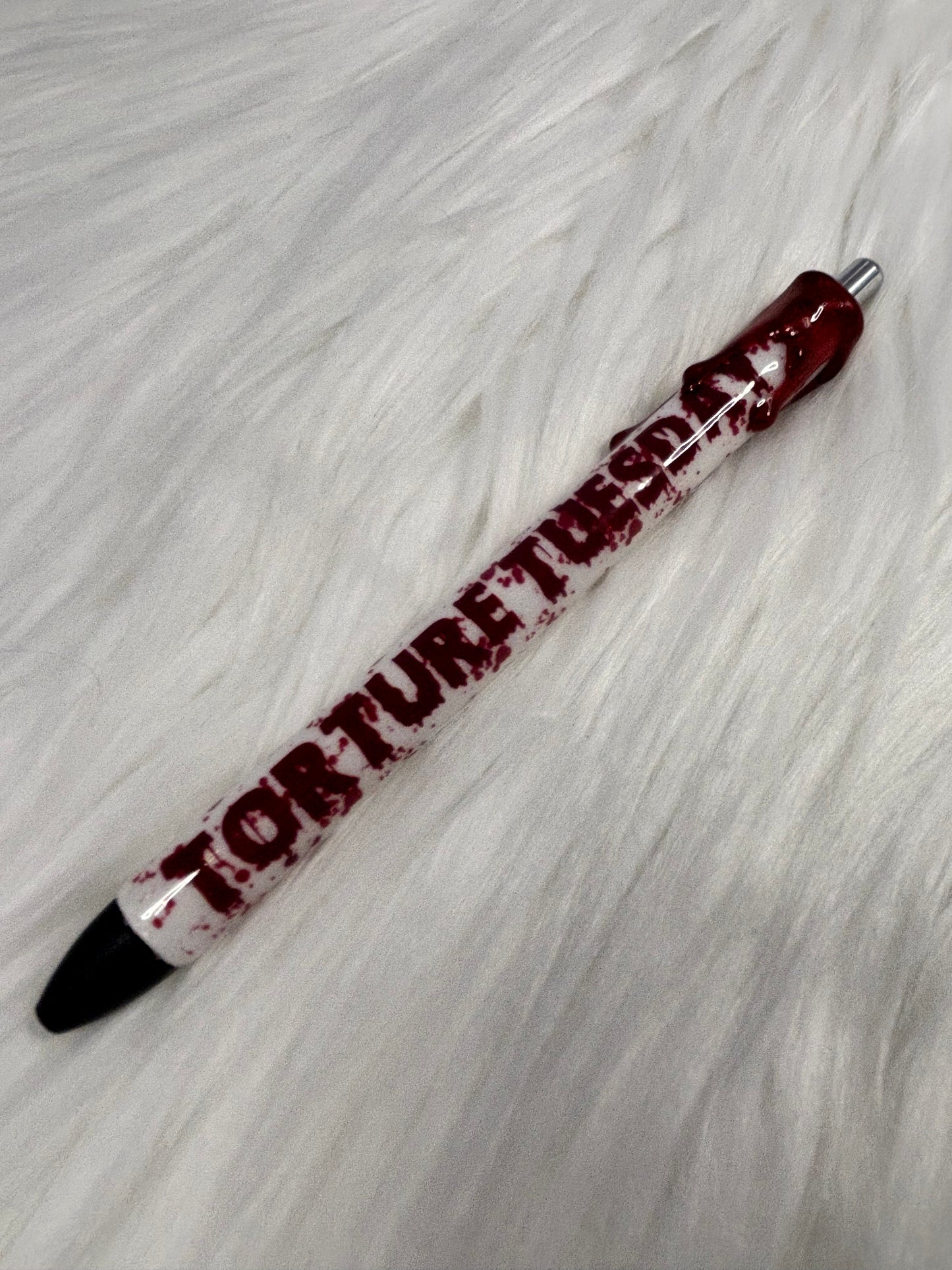 Horror days of week glitter gel pens. 7 pens.