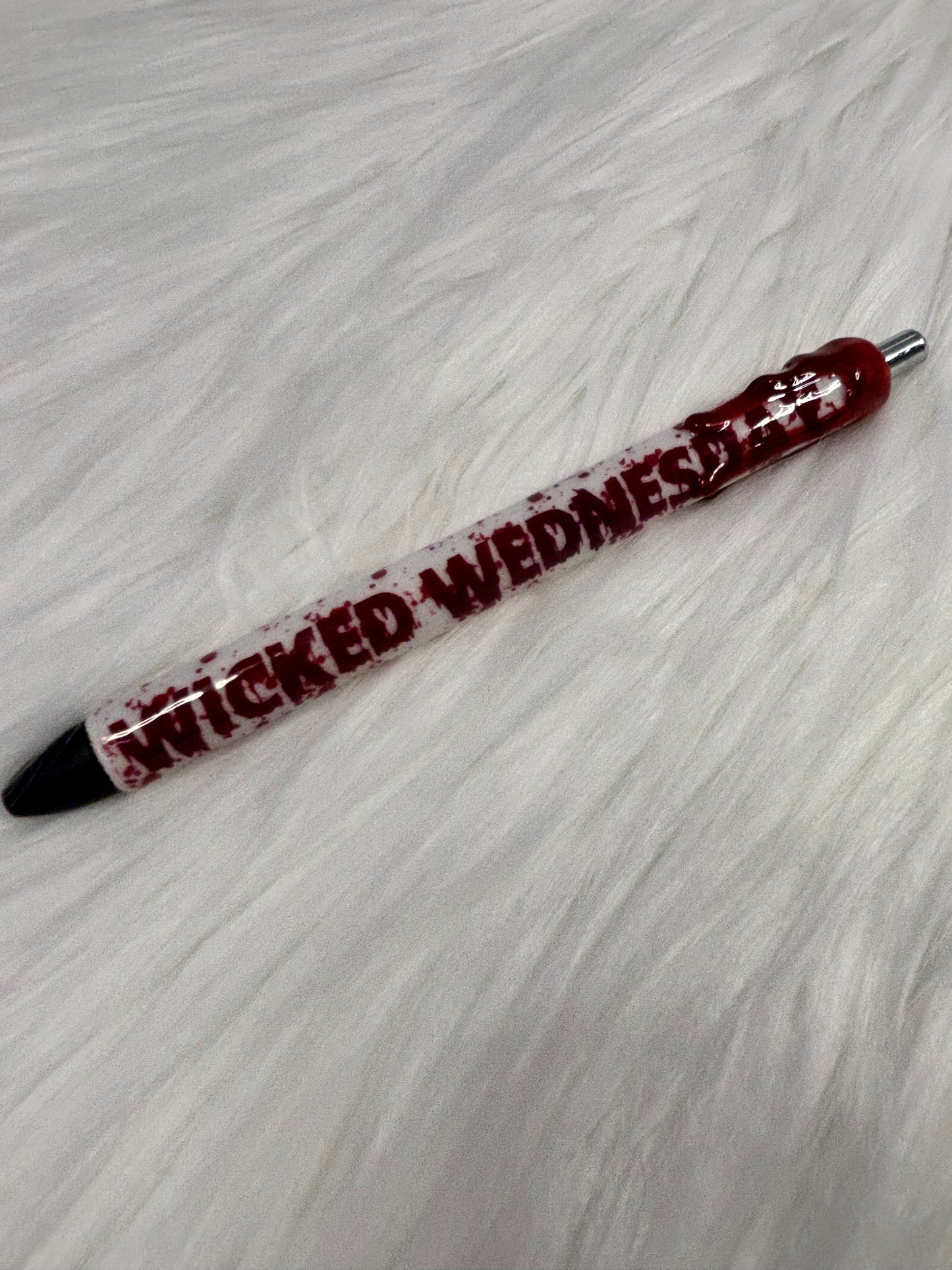 Horror days of week glitter gel pens. 7 pens.