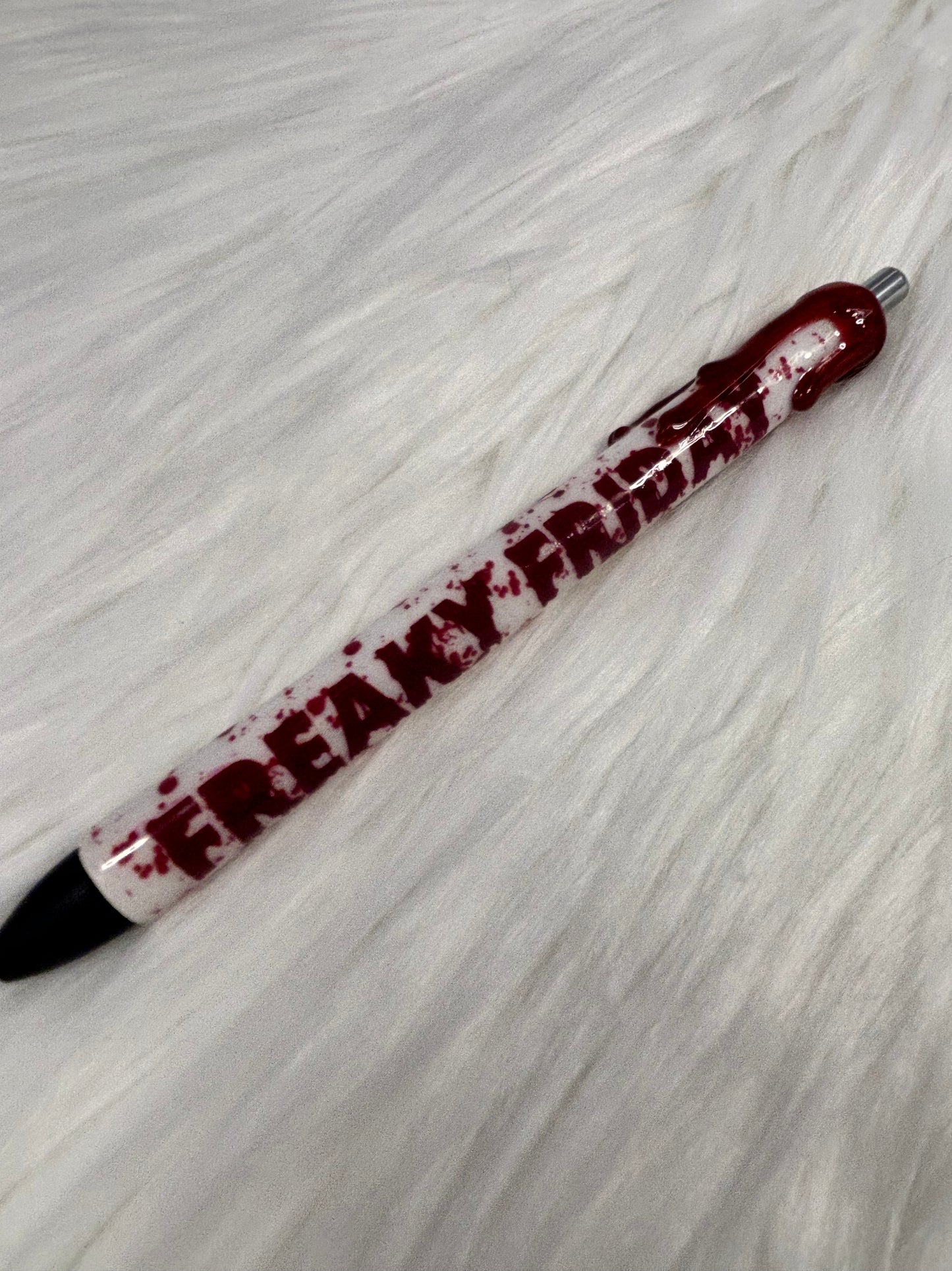Horror days of week glitter gel pens. 7 pens.